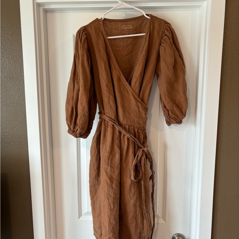 Simplygreylife linen wrap dress